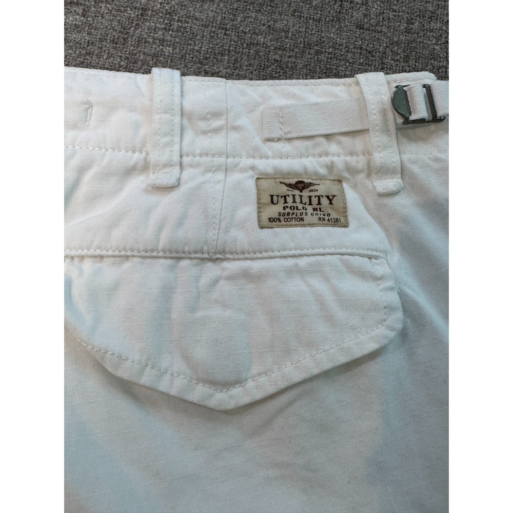 Polo Ralph Lauren Utility Surplus Cargo Shorts White Relaxed Fit 32 - Picture 6 of 16